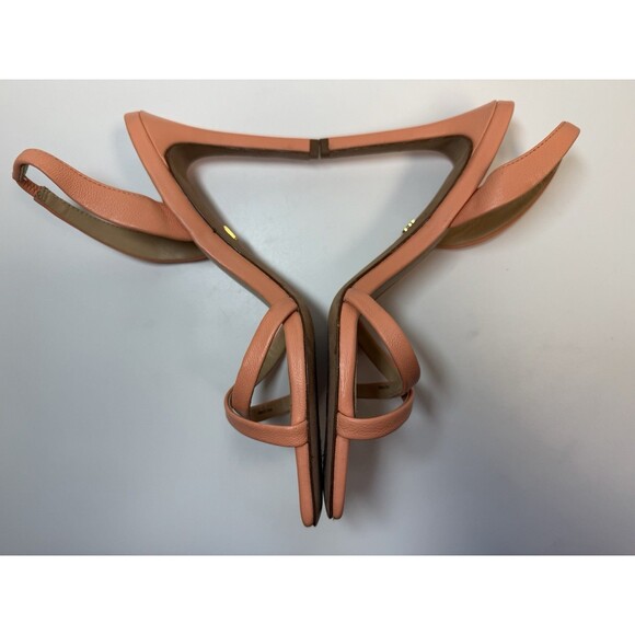 Veronica Beard Analita Leather Slingback Strappy Sandals In Peach Coral Sz 6.5 - Picture 3 of 8